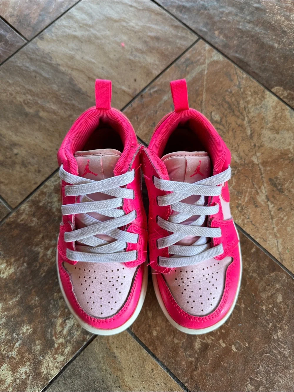 Nike Air Jordan Kids Hot Pink and Light Pink Low-Top Sneakers size (12c)